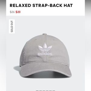 Adidas stone grey RELAXED STRAP-BACK HAT